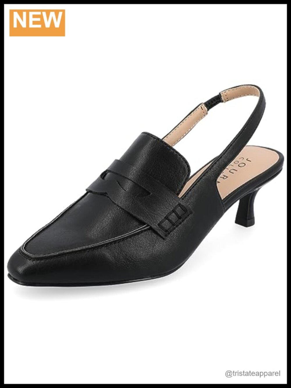 Journee Collection Amory Pump Faux Leather Kitten Heel Square Toe Wide Width